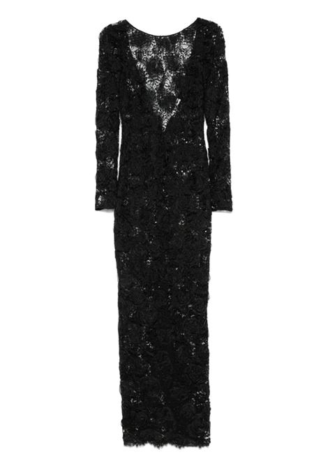 Abito lungo in pizzo chantilly in nero Alessandra Rich - donna ALESSANDRA RICH | FABX3924P44510900